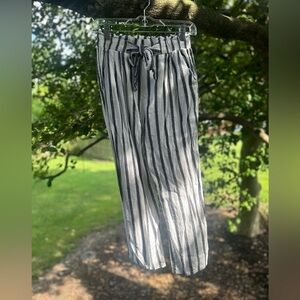 Gray and white stripe pants